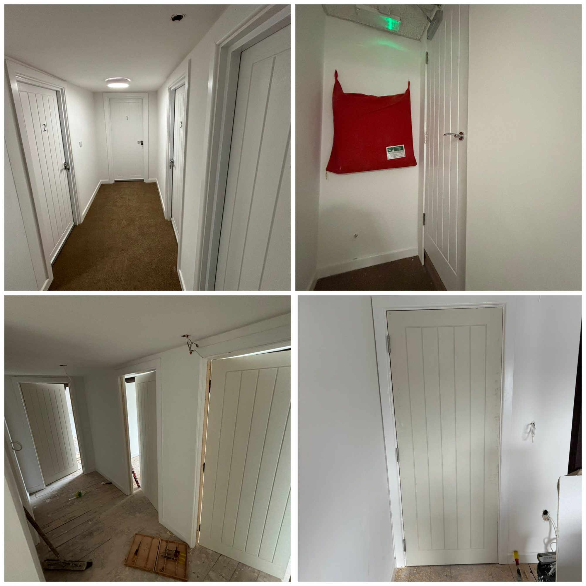 skirting and doorway overview freshly installed and painted collage