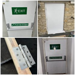 exit door installation and built carpentry by MBcarpentry hinges