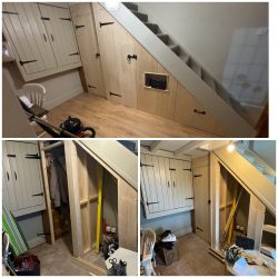 stairwell stair way carpentry wood built customer tailored MBcarpentry